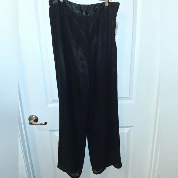 NEW Adrianna Propell Evening Essentials Chiffon Black Pants Slacks Lady's 10 - Picture 2 of 6